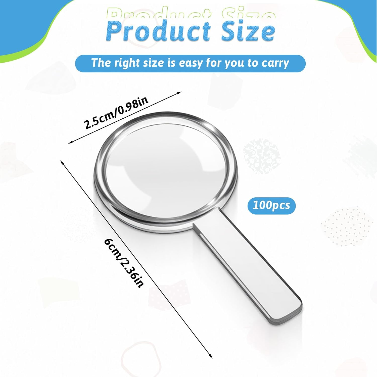 Magnifying Glass Small 100 Pcs Mini Handheld 3X Magnifying Glasses, Small Plastic Magnifiers ...