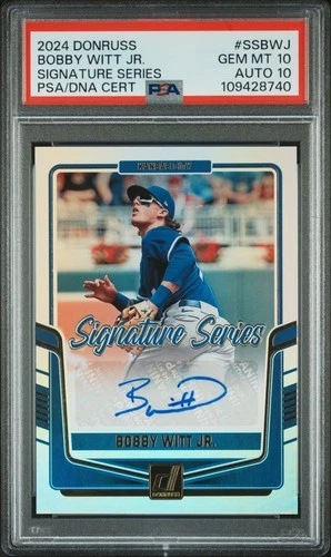 2024 PANINI DONRUSS SIGNATURE SERIES #SSBWJ BOBBY WITT JR. PSA 10 AUTO 10
