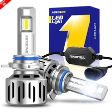 1-6Pair 9012 HIR2 LED Headlights Bulbs High Low Beam 100W 6500K Brighter White