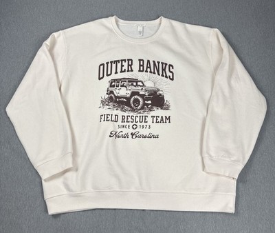 Full Tilt Sweatshirt Cotton Poly  Size XL Cream w/ Brown Outer Banks logo