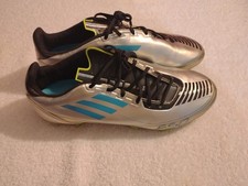 Adidas F10 Soccer Cleats Size US 8 Wmns U42457 Silver/Black/Blue Traxion