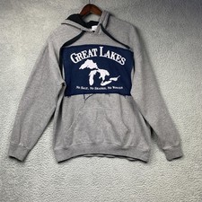 Great Lakes Hoodie Mens XL Pullover Sweatshirt No Salt No Sharks Jostens Lake Li