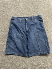 Wrangler Denim Shorts Mens 36 Carpenter Baggy Skate Y2K Jorts Cargo Pocket