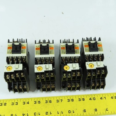 Fuji 4NC0F0 SC-0 5HP Magnetic Contactor W/Misc. Overloads 1.4-2.2 .48-.72 Lot/4