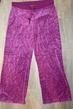 Juicy Couture Women's Pink Velour Y2K Vintage Tracksuit Bottoms Size Large
