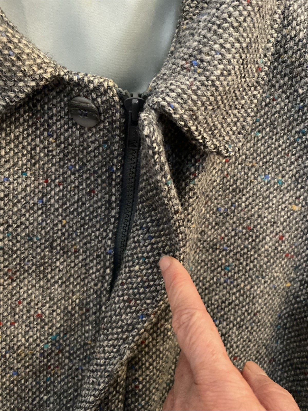 1970s Pendleton Tweed Bomber Jacket, Patch Pocket… - image 12