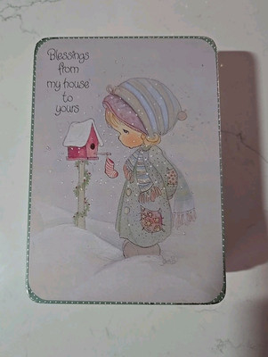 Precious Moments Tin Box. 1986. Blessings From My House To Yours. Enesco Vtg 