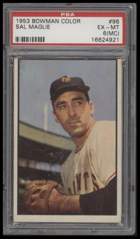 1953 BOWMAN COLOR SAL MAGLIE 96 EXMT PSA 6 BASEBALL NEW YORK GIANTS