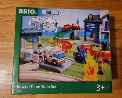 Brio World Wooden Railway #36025 Rescue Team Train Set New in Box!