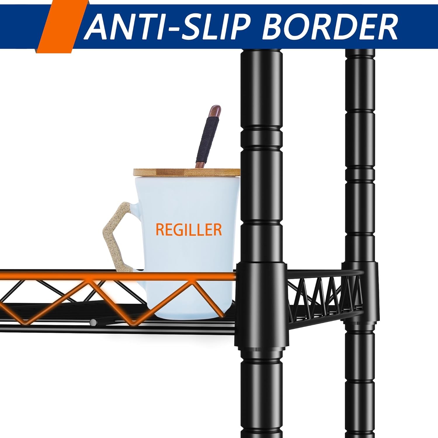 REGILLER 5-Wire Shelving Metal Storage Rack Adjustable Shelves,Standing Storage 