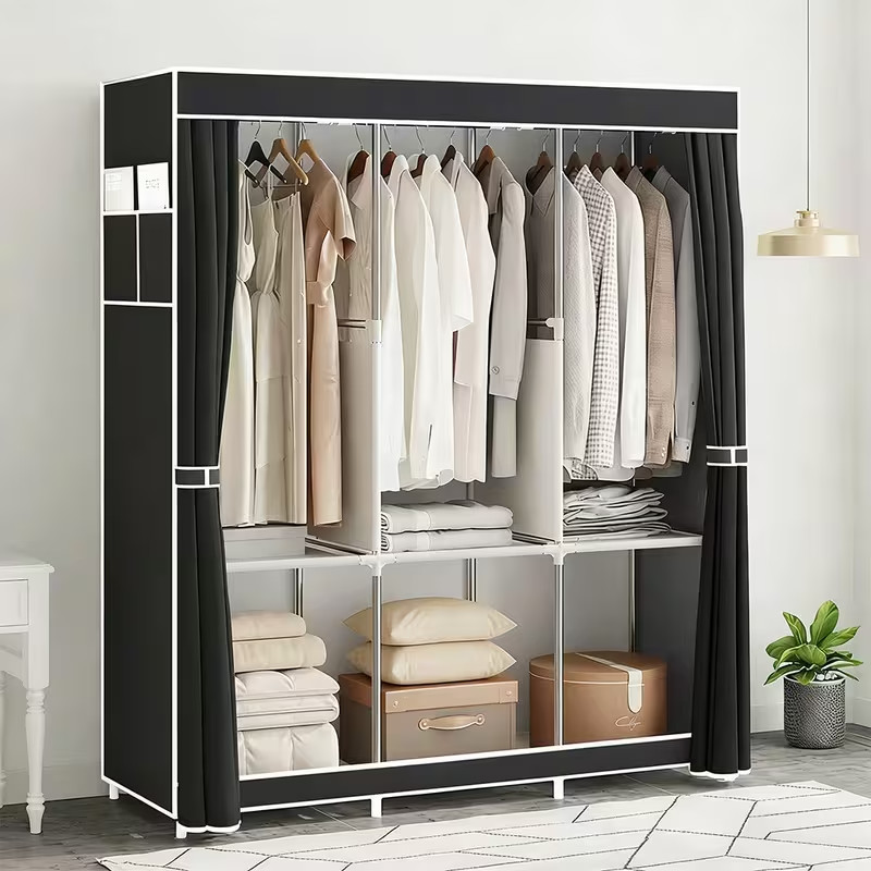 Portable Wardrobe Closets Wardrobe Foldable Fabric Clothes Closet Wardrobe Storage Organizer for Home Bedroom Furniture Three size options (blue) Wardrobe Storage Closet (Size : 103x45x170cm) 27 Portable Black Wardrobe Closet – Heavy-Duty Clothes Storage Organizer