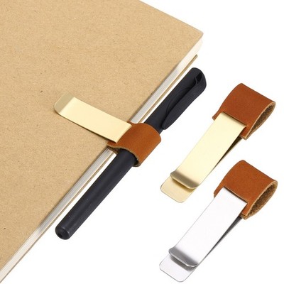 2Pcs Pen Loop for Notebook,, Dark Orange/Brass/Dark Orange/Silver