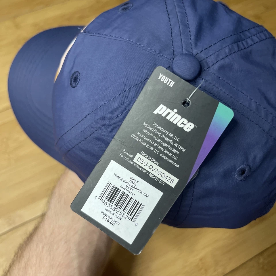 Prince YOUTH Niñas Pelota de Tenis Logo Nylon Ajustable Sombrero Gorra Azul Marino Chica Niños Foto 4 de 4