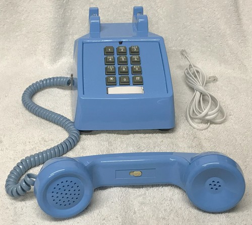 Teléfono de Escritorio Vintage Serie 2500 AZUL Pulsador Tono Táctil con Ajustable Auricular de volumen - Imagen 2 de 7