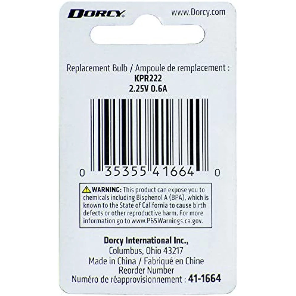Dorcy 2AA-2.25-Volt, 0.6A Krypton Bombilla de Repuesto, Paquete de 2 (41-1664) Foto 2 de 2