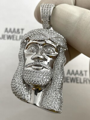 925 Solid Sterling Silver Cubic Zirconia JESUS Pendant | eBay