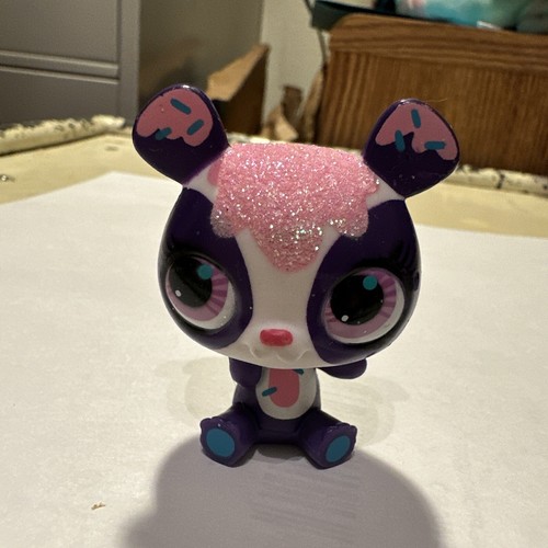 Littlest pet shop number 3031 purple and white panda with pink glare on head - Picture 2 of 5
