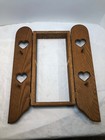 Vintage Rustic Country Wood Wall Curio Shelf Heart Eyelets Primitive - Hardwood