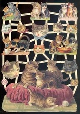 VICTORIAN STYLE DIE CUT PAPER SCRAPS MIXED CatS ef7301 GERMANY