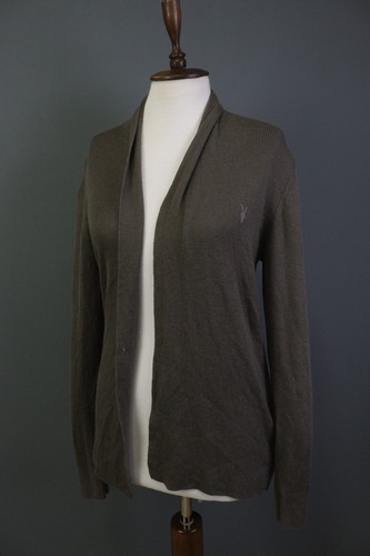 AllSaints Brown Merino Open Front Long Sleeve Cardigan Sweater Size M - Picture 10 of 19