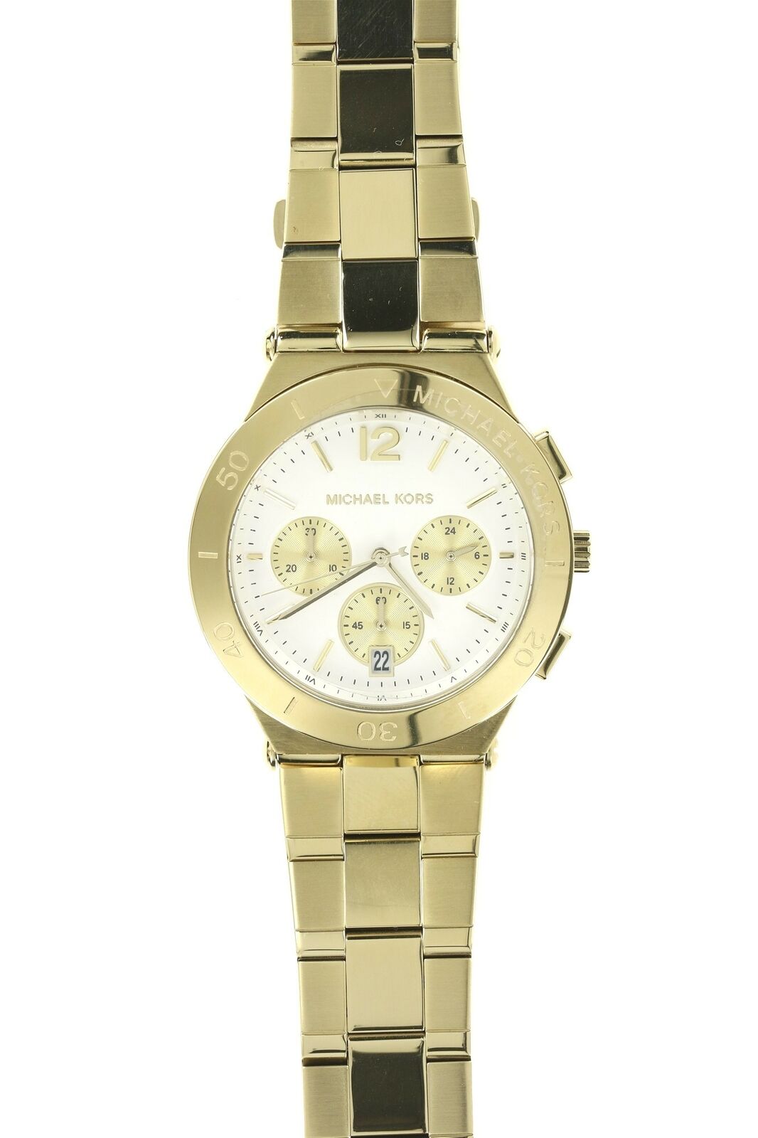 Michael Kors 137996 Women's 'Wyatt' Chrono White Dial Gold Tone Stainless Watch