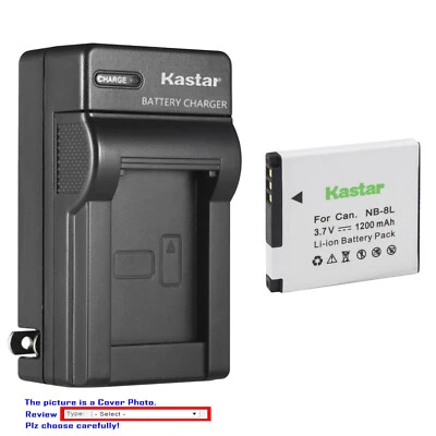 Kastar Battery AC Travel Charger for Canon NB-8L CB-2LA Canon PowerShot A3100 IS