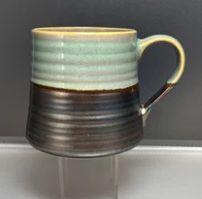 Boston Warehouse Trading Corp (?) Stoneware Coffee Mug Celadon & Metallic Glaze