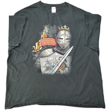 Renaissance Festival Graphic T-Shirt Black Mens Tag 3XL Knight Sword