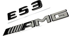 2 Black E53amg Fit Mercedes E53 Reartrunk Emblem Badge Letters Nameplate