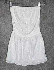 Old Navy Strapless Smocked Waist Mini Dress Womens Size XS White Gauzy Lined