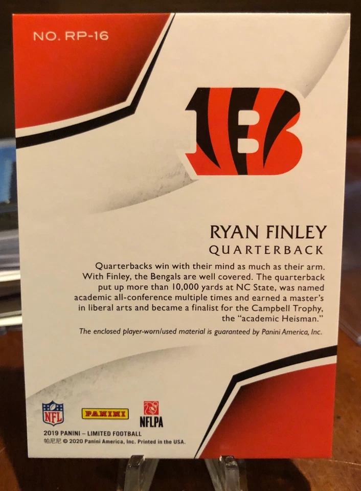 2019 Panini Limited Football RYAN FINLEY Rookie Phenoms #/49 Relic🔥 - Image 2 of 2