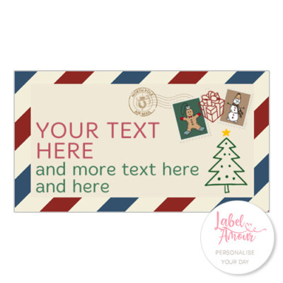 PERSONALISIERTE AUFKLEBER Etiketten | Geschenk Geschenk Weihnachten Xmas Feiertage Adresse