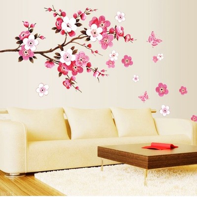 Pink Flowers Removable Vinyl Decal Wall Sticker Mural DIY Art Room Home Deco:J~
