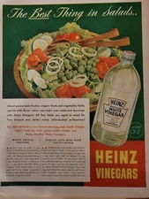 1950s Heinz White Vinegar Bottle Best Thing In Salads Vintage Ad