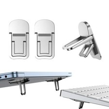 2 PCS Silver Mini Foldable Laptop Stand Portable Computer Keyboard Riser