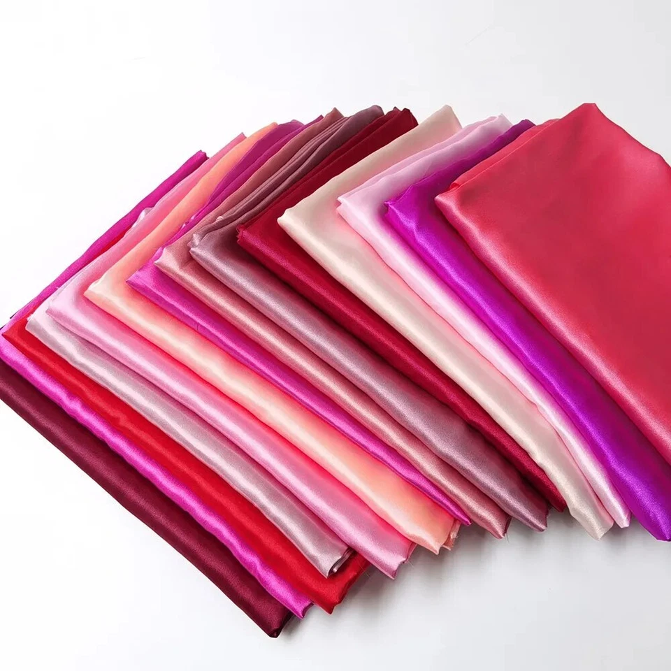 1 meter X1.48 meter Plain Charmeuse Silky Satin Fabric Scarf Craft Material - Bild 2 von 4