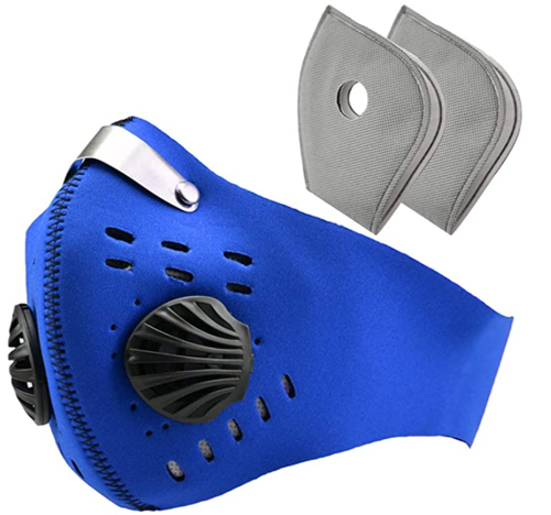 Cycling Face Mask with Activated Carbon Filter Valves Sports Reusable 1 & 2 Pack - Picture 4 of 11
