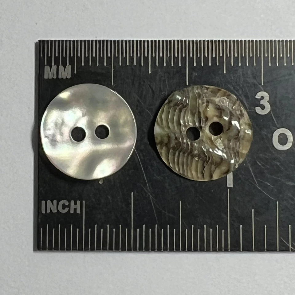 Last Lot 55 Real Japanese Abalone Shirt Button Natural/Rainbow 13mm 1/2" 2hole - Image 3 of 3