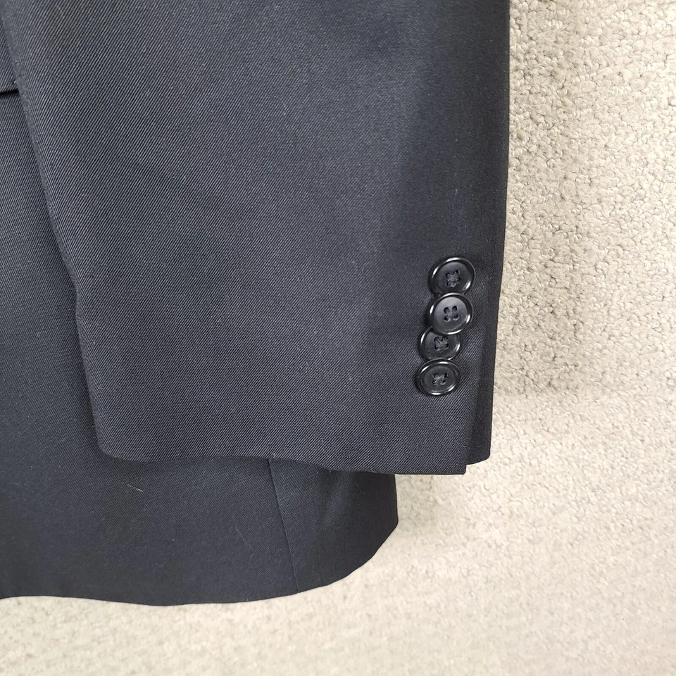 Traje Sean John Para Hombres 46L Negro 2 Piezas Blazer Pantalones Conjunto Mezcla Poliéster 41x29 Foto 3 de 4