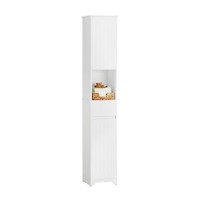 Sobuy Hochschrank Badschrank Schmal Badregal Badezimmerschrank BZR109-W