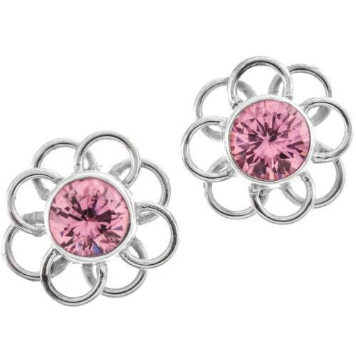 Orecchini di lusso con gemme rosa in argento sterling