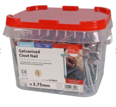 CLOUT NÄGEL 75 MM VERZINKT 1 KG & 2,5 KG FILZ DACHSCHIEFER SCHUPPEN TACK GROSSER KOPF