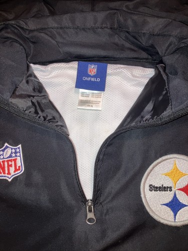 Pittsburg Steelers Reebok On Field NFL Hooded Jacket Youth Boys Sz S 8 - Picture 3 of 6