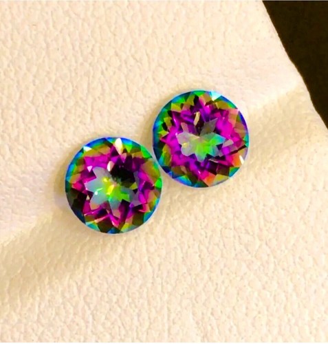 1.94cts Good Quality6mm2 Pcs Natural Mystic Topaz loose gemstone - Picture 2 of 3
