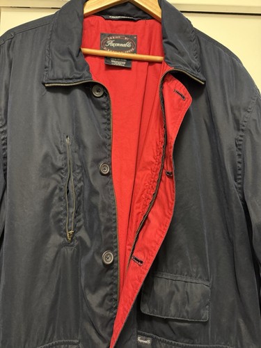 Faconnable Men’s Medium Navy Jacket With Red Lining Water Repellant Fabric - Picture 6 of 18
