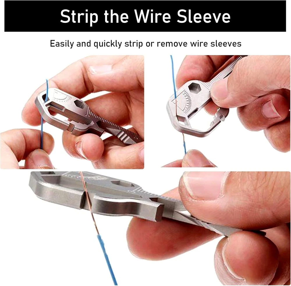 Bronze Multi-Tool Keychain Screwdriver for Camping Survival Outdoor Gear