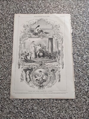 Alter antiker Druck - Adonis und Adona - Originaldruck von 1851 - G. Thomas