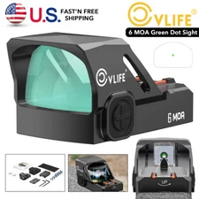 Mini 6 MOA Integrated Fiber Green Dot Sight Motion Awake Open Reflex Optic Sight