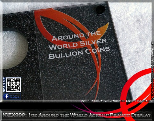 1oz Around the World: Acrylic Frame Silver Coins Display + Free Stand - Picture 7 of 12