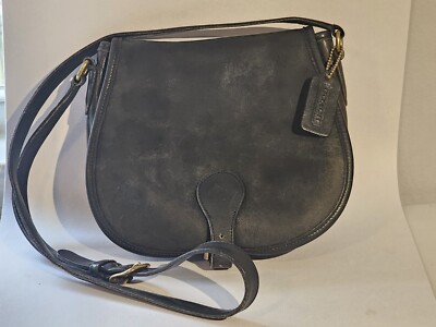 COACH. バック Coach #9851 Rare Vintage Saddle Bag Black EUC | eBay